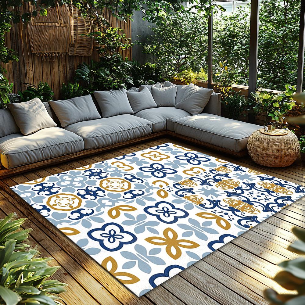 Vintage Persian Carpet Pattern Area Rug Non-Slip Doormat Floor Mat Home Decor Living Room Entrance Door Mat Indoor Outdoor Rugs