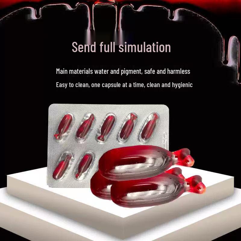 Halloween Prank Blood Capsules - Fake Blood Props for Gag and Acting