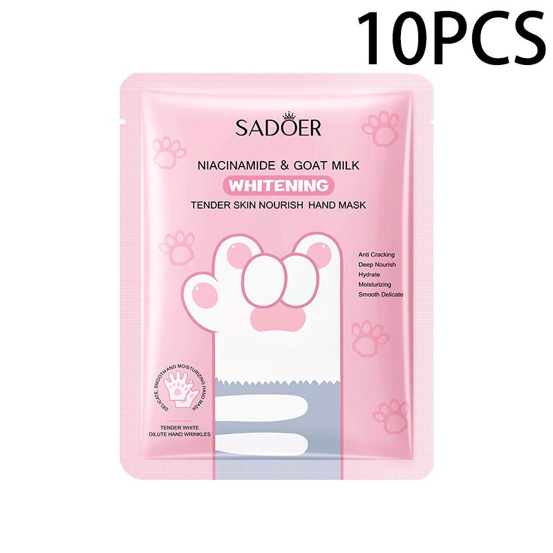 1/5/10 Pcs Goat Milk Nourishing Hand Mask Moisturizing Firming Brightening Hydrating Hand Gloves for Hands Skin Care Products