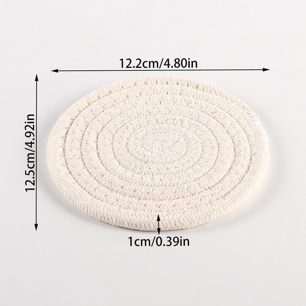 1PC Cotton Thread Cup Mat 12cm Round Coaster Knitting Table Mat Pot Holder Coffee Drink Tea Cup Woven Anti-Scalding Mat