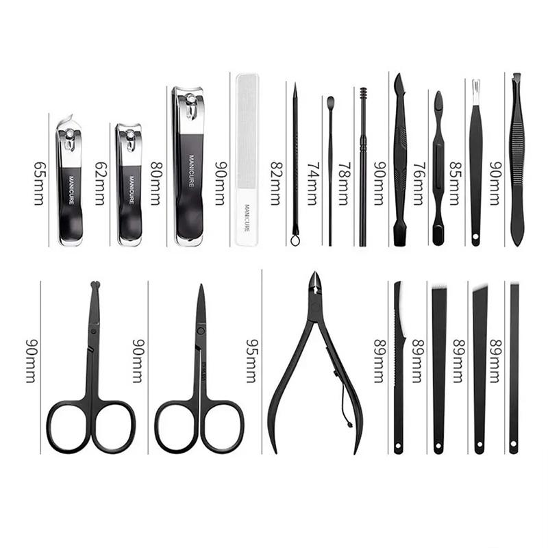 18Pcs Pliers Eyebrow Tweezers Nail Cutter Earpick Nail Sanding Nail File Nail Clippers Set Nail Tools Kit Pedicure Tool Manicure