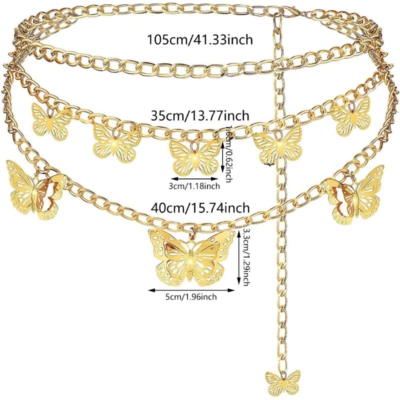 Aesthetic Tasseled Chain for Women Waist Chain Belly Chain Ethnic Waist Chain for Ballroom Dancewear Party