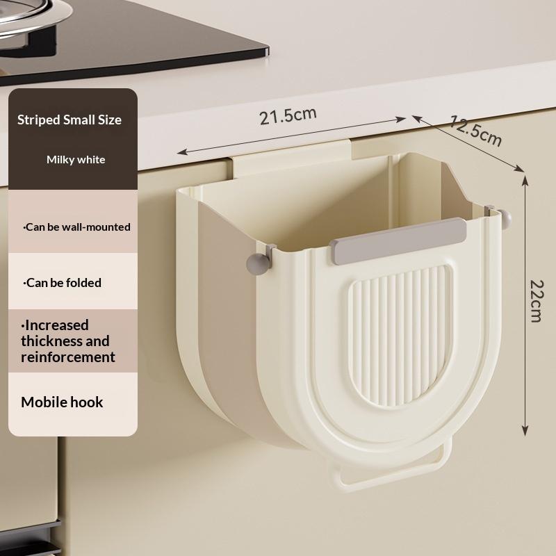 No Drill Hanging Foldable Trash Can Wall Mount Collapsible Bin For Kitchen Cabinet Door
