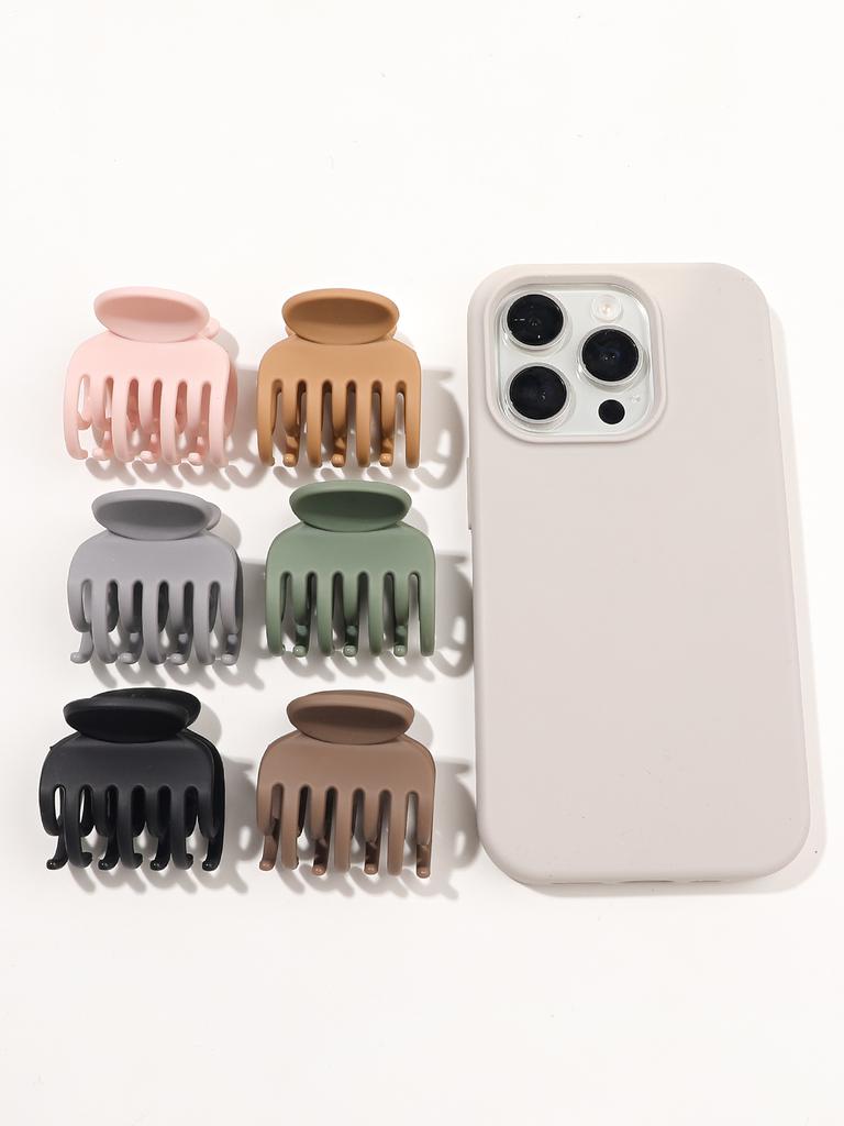 8Pcs Double Row Teeth Hair Clips Small Claw Clips for Thin Hair,1.7" Medium Matte Non-slip Short Hair Accessories for Women Girl