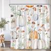 Vintage Mushroom Plant Shower Curtain Leaf Flower Retro Bathroom Decor Herb Polyester Fabric Bathtub Curtain With Hook