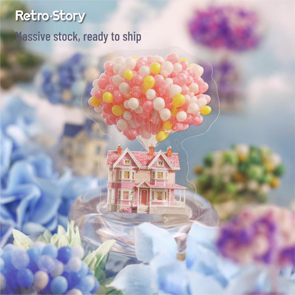 Retro Story Fliegendes Haus Sticker-Pack - 6 Stile zur DIY-Journal-Dekoration