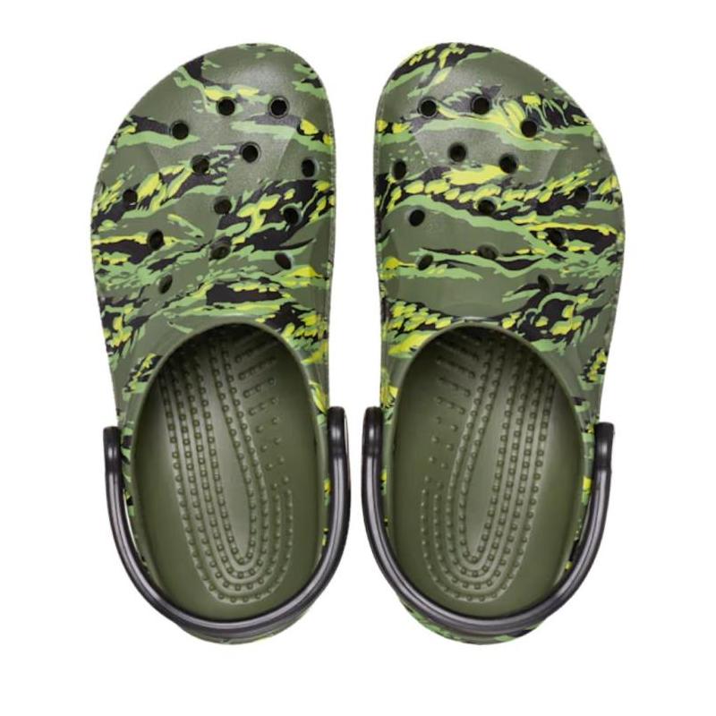 Crocs Breathable Round Toe Thick Sole Hole Shoes Unisex Camouflage Green