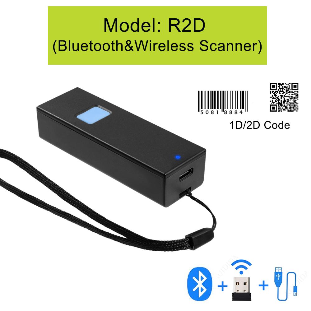 Сканер штрих-кода Packot Мини Беспроводной и Bluetooth Считыватель QR-кодов Портативный 1D 2D Сканер штрих-кода Ручной для Курьерской Логистики Магазина