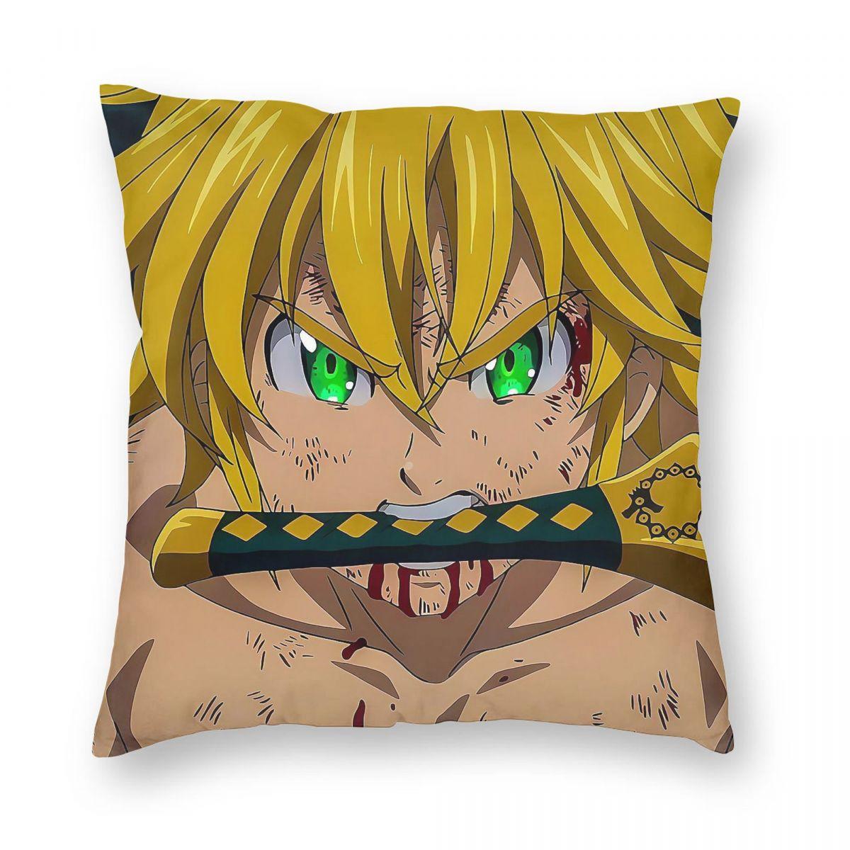 

The Seven Deadly Sins Anime Square Pillowcase Pillow Cover Cushion Zip Decorative Comfort Throw Pillow for Home Living Room 12x12Inch