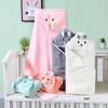 -Cartoon Animal Baby Hooded Bath Towels Toddler Bathrobe Warm Sleeping Swaddle Wrap For Boys Girls Newborn Soft Towel Blanket