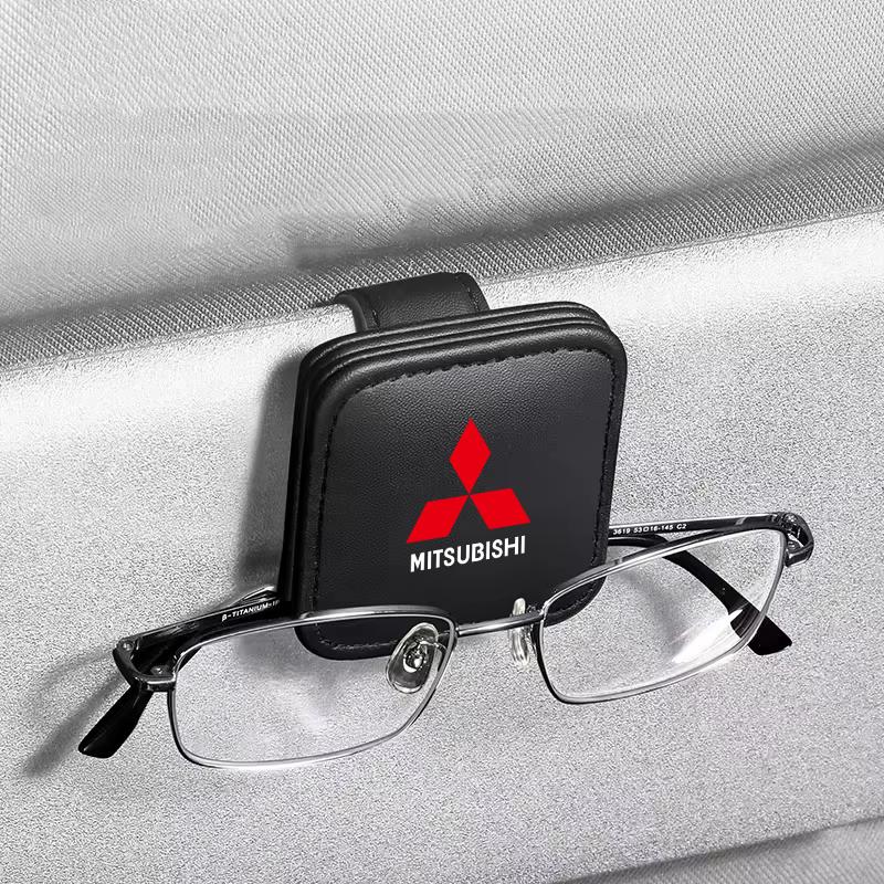 Car Glasses Clip, Glasses Holder, Card Storage Clip for Mitsubishi Pajero Sport Eclipse Cross L200 Colt Delica Ralliart Triton