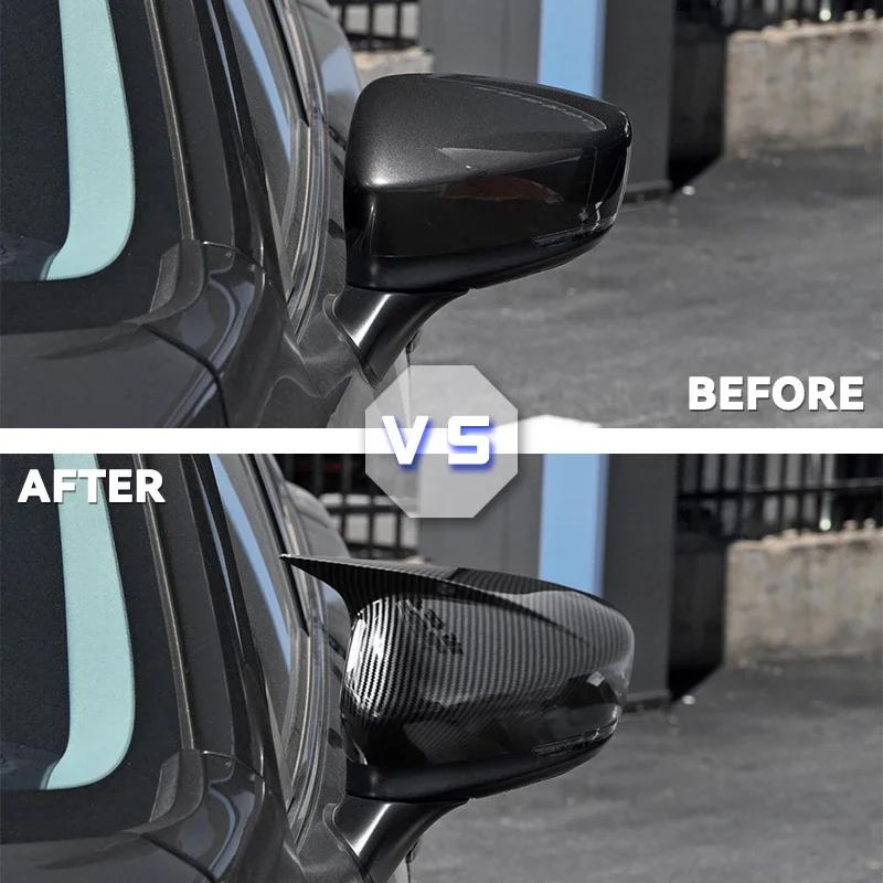 Rearview Mirror Cover Side Reversing Mirror For Mazda 6 Atenza 2017 - 2025 Carbon Fiber Look Ox Horn Rear View Mirror Cover Trim
