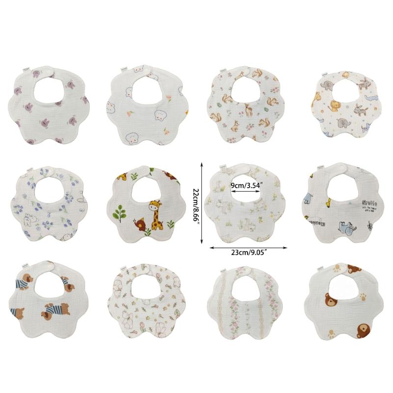 Baumwoll-Lätzchen Neugeborenes Kleinkind Sabber-Lätzchen Lätzchen Baby Spucktuch Stark Saugfähig Weiche Fütterungs-Lätzchen Babyprodukt Babylätzchen