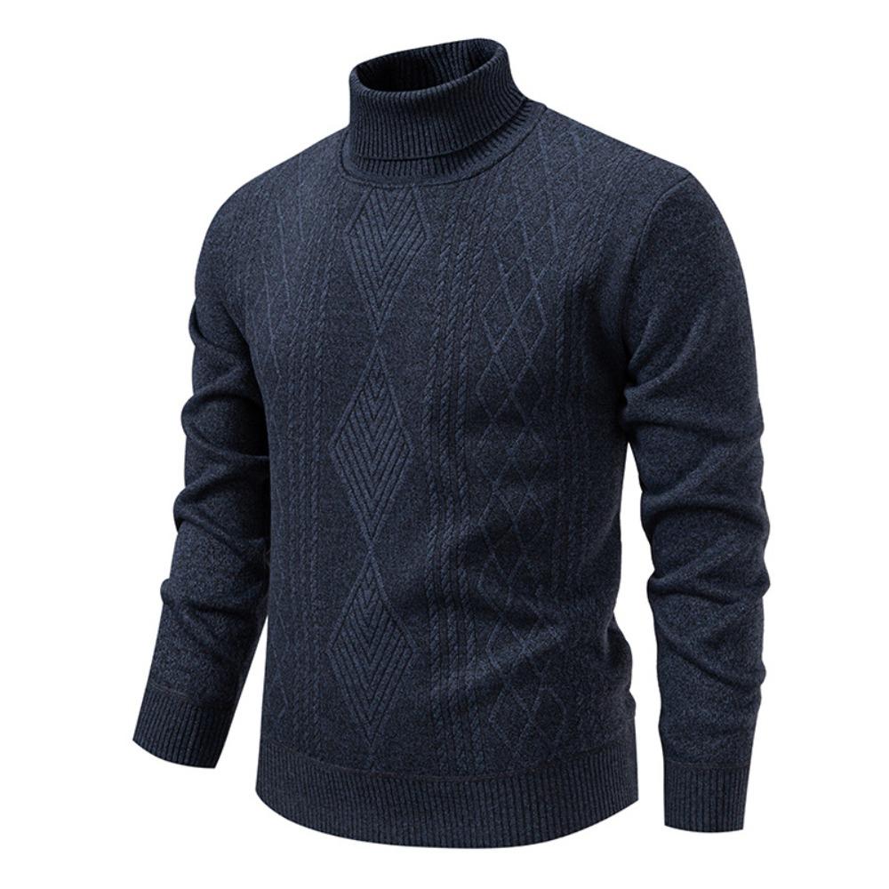 Autumn and Winter Men's High-neck Sweater, Thickened Sweater, Casual Warm Base Knitted Sweater