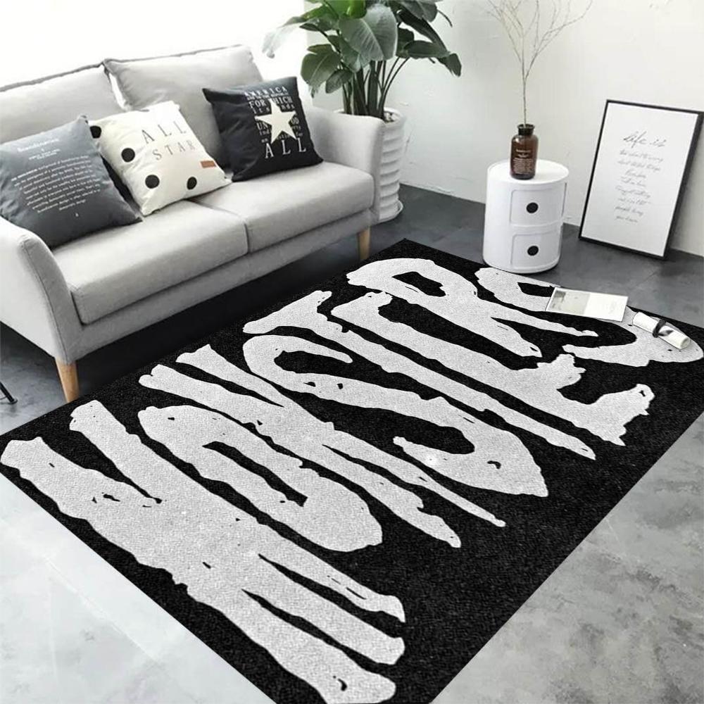 TBand Black S-Sabbath Pattern Carpets Living Room Bedroom Bedside Floor Mat Area Rug Cloakroom Club Home Decoration Bedroom