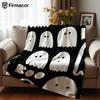 Brush Ghost Boo Soft Flannel Blanket Breathable Warm Throw for Office Car Sofa Kids Room Birthday Xmas Gift