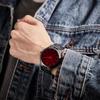 BUREI Analog Quartz Simple and Large Black Popular and Stylish for Business and Red Mineral Glass Men's Watch, Stylish, Waterproof, Dial, Dial,