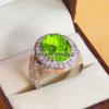 Peridot Oval Cut Gemstone With 925 Sterling Silver Ring For Men's #B440 JL375683847097