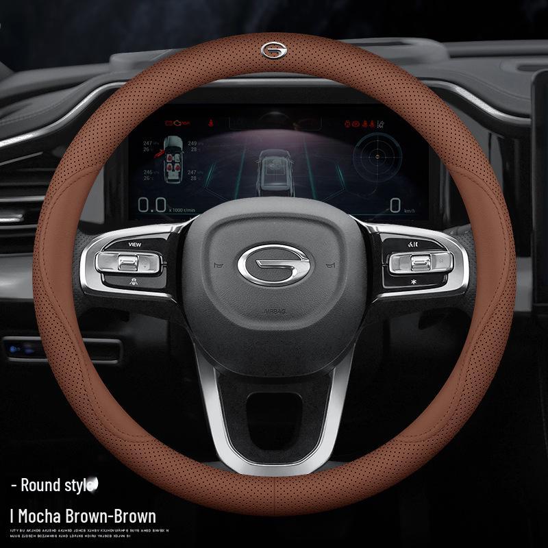 Luxurious Genuine Leather Steering Wheel Cover for GAC Models: GS4, GA6, Legend, GM6, M8, GS7, Shadow Leopard, GS8, GS5