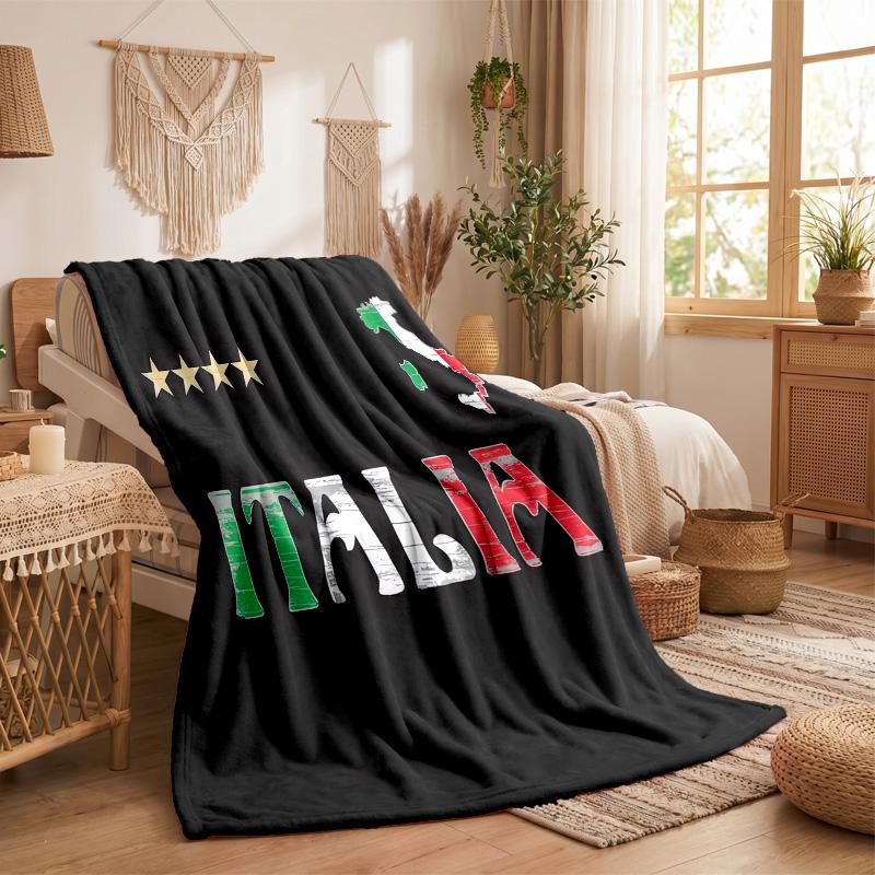 Italy Print Flannel Blanket Soft Warm Sofa Bed Throw Blanket For Home Office Bedroom