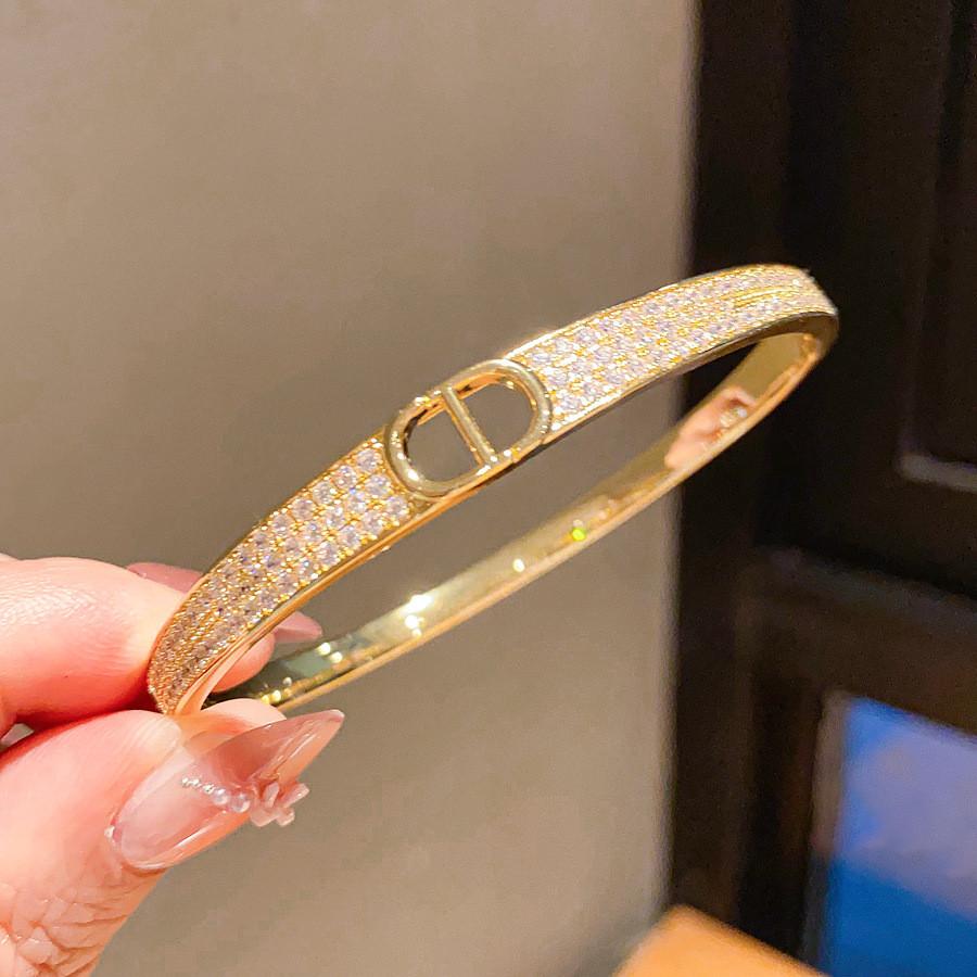 Geometric Zircon Crystal Bangle Bracelet With 18k Gold Plating For Women