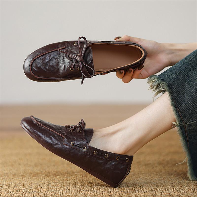 Móda Nové Jaro/léto Pravá Kůže Dámské Lodičky Boty pro Ženy Módní Krajka Kulatá Špička Nízký Podpatek Ploché Boty Mokasíny Dámské Boty