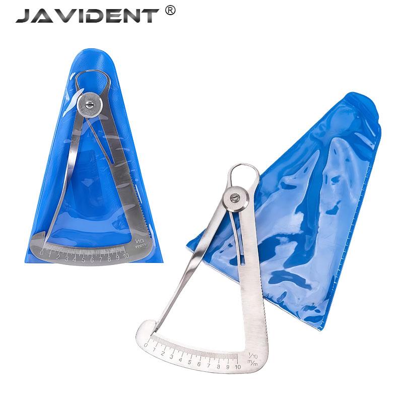 1 Pezzo Righello Misurazione Dentale Acciaio Inossidabile Volume Impianto Calibro a Piede di Re di Precisione Altezza Cera Squadretta Triangolare Metallo Righello