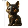 Hand-carved Fox Statue Good Luck Fox Ornament Hand-carved Big-eyed Fox Figurine Healing Stone Statue for Home Office Decor