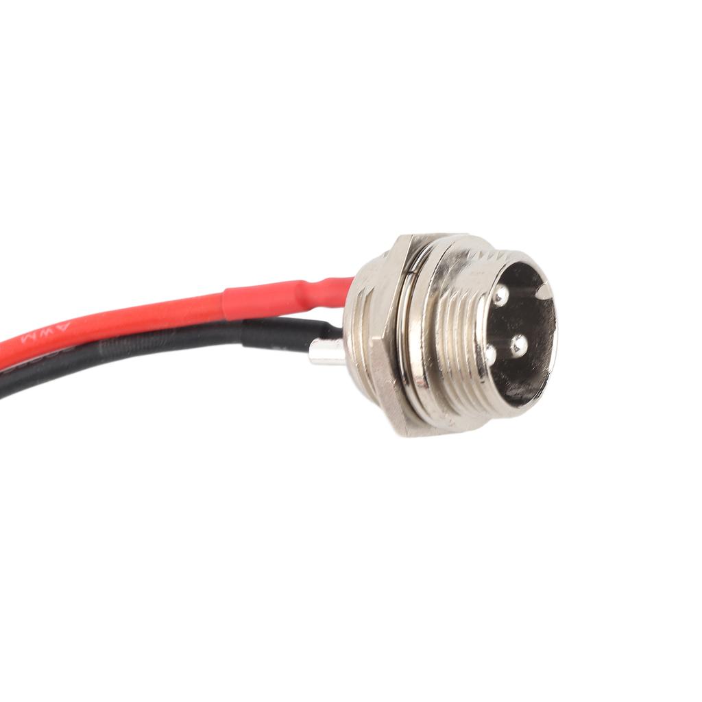 Charging Port Replacement Electric Scooter 3 Pin Charging Socket with 2 Wire Cable Dust Cover