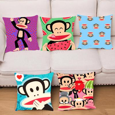 Cartoon P-Paul Frank Affe Kissenbezug Quadratisches Kissen Schlafzimmer Sofa Freizeit Komfort Kissen Auto Wohnzimmer Heimdekoration 40X40
