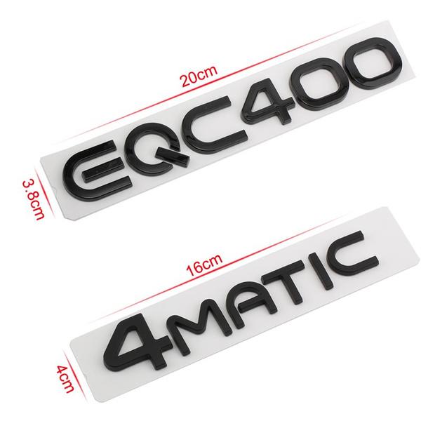 3D Letters Word EQC400 4MATIC Emblem Nameplate For  EQC 350 400 Rear Trunk Logo Sticker Silver Black Car Styling