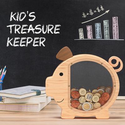 Wooden Piggy Bank Cute Pig Shape Coin Bank Savings Box Reusable Piggy Money Box with Clear Windows for Kids Toddlers Birthday Gift