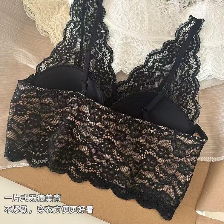 Sexy Lace Beautiful Back Bra Summer Thin Big Chest Small 1111 New Popular No Steel Ring Bra