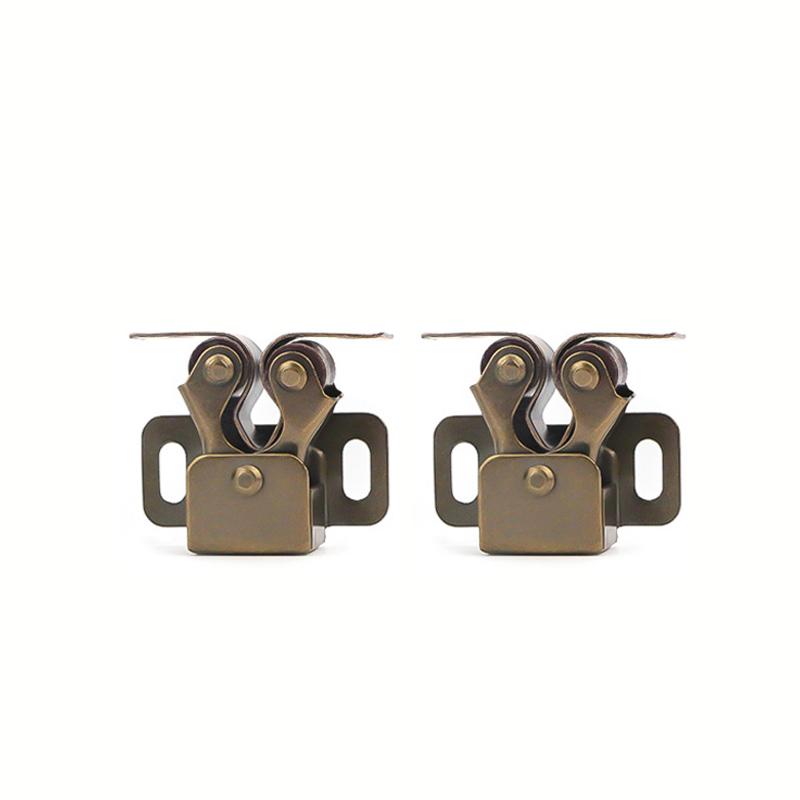 2Pc Press The Home Wardrobe Door Buckle Touch The Bead Magnetic Dual Wheel Spring Fixed Lock Buckle Low Foot Cabinet Door Buckle