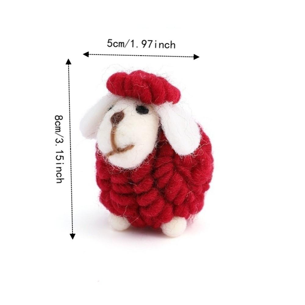 Wool Felt Christmas Sheep Figurine Soft Cartoon Sheep Doll New Mini Sheep Statue  Home Decor