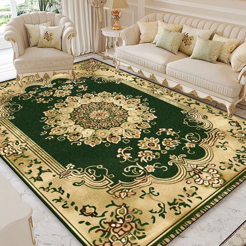 European Style Home Decoration Rugs Living Room Retro Flower Carpet Hall Sofa Large Area Rug Non-slip Room Doorway Soft Foot Mat