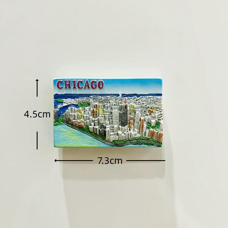 Vereinigte Staaten Chicago Kühlschrankmagnete Aufkleber Tourismus Souvenir Kühlschrankmagnete Aufklebersammlung Handwerk Dekoration Artikel
