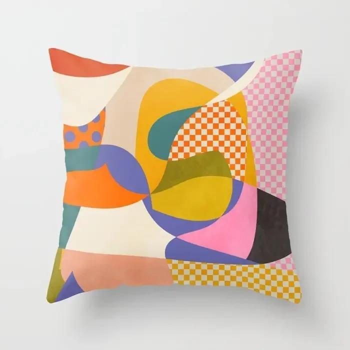 Kissenbezug für nordisches Wohnzimmer, abstrakt, schwarz, grau, Heimdekoration, Sofa, Kissenbezug