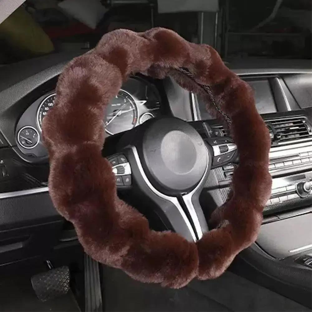 

Car Steering Wheel Cover Warm & Cozy Universal Protector For Women s Car Accessories Plush Car Decoration I3T3