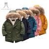 Children Wear Velvet Thickened Cotton Coat Winter New Fashion Hooded Coat Children Cotton Coat