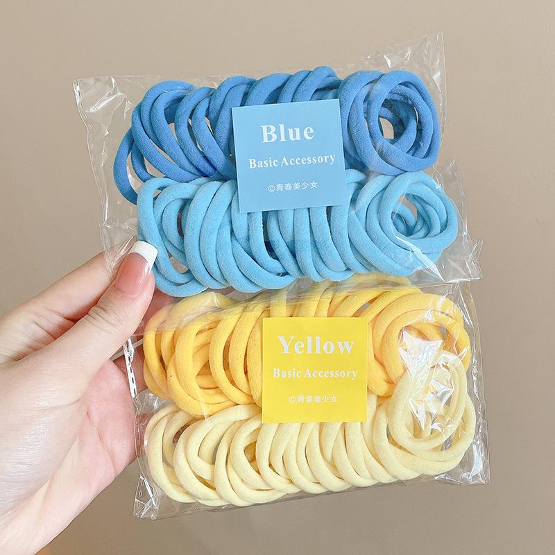 50Pcs Colorful Elastic Hair Ties for Women Ponytail Hold Scrunchie Rubber Band Basic Nylon Hair Bands Girls Hair Accessories