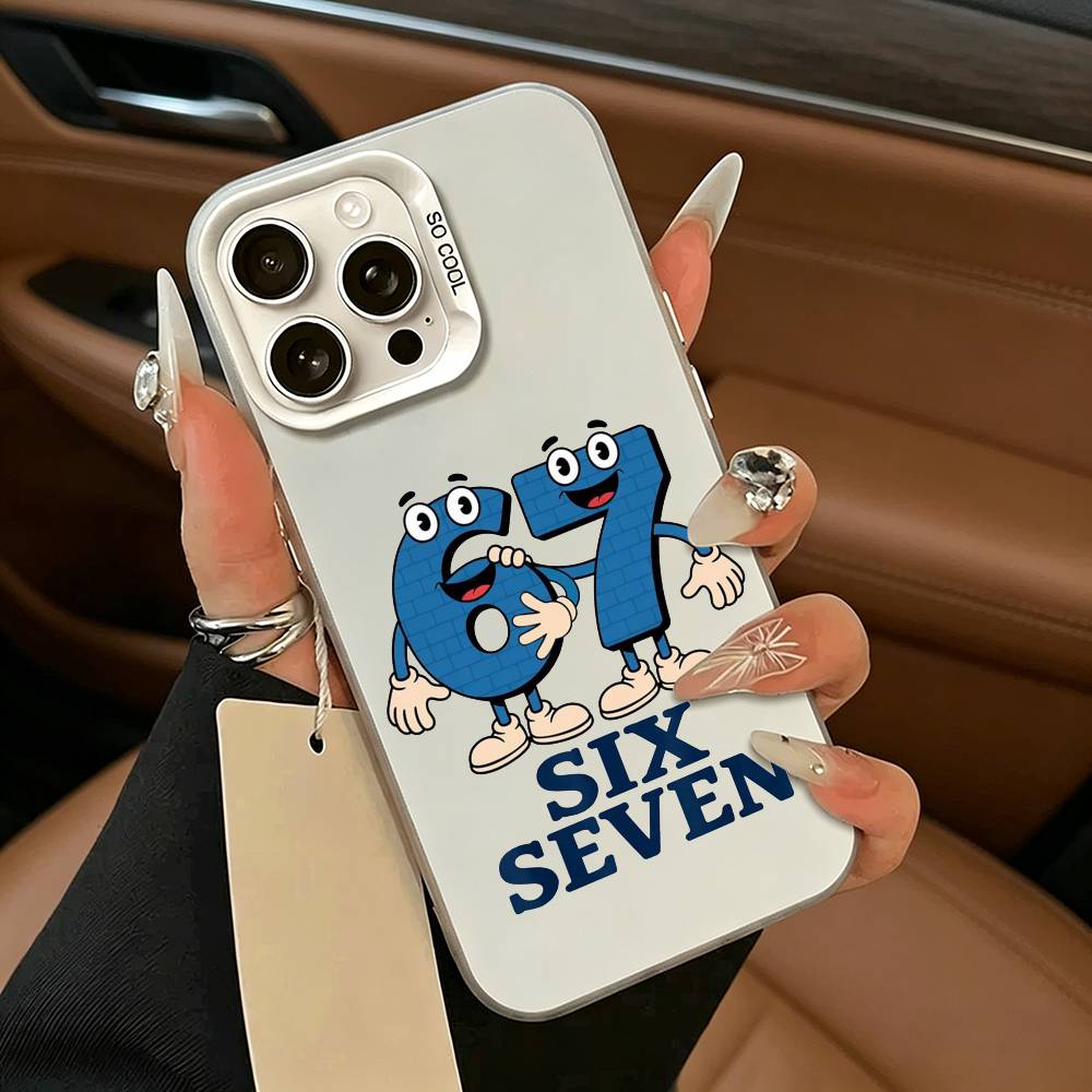 SS Fashion Six Seven 67 Phone Case For IPhone 17 Air 16 15 14 13 12 11 Pro Max White  Silver  Hard Cover