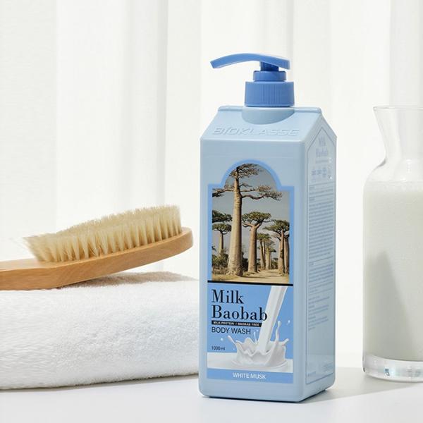 Milk Baobab Original Haar 2-teiliges Geschenkset, 1 koreanisches Haarpflegeset, Milk Baobab Körper 2-teiliges Geschenkset, 1 koreanisches Körperpflegeset