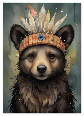 Póster para niño oso Indio