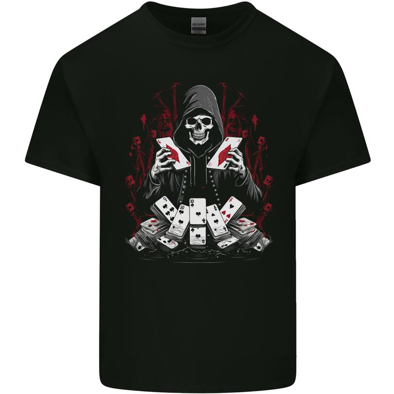 

Playing Grim Reaper Poker Cotton Card Men s T-Shirt - Men s Summer Cotton Graphic Tee S разноцветный