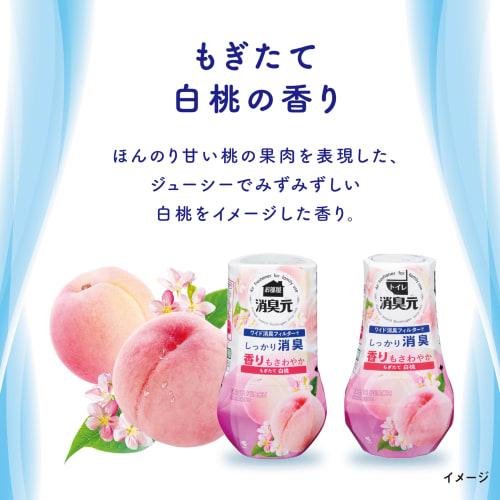 Shoshugen [Bulk Purchase] Freshly Picked White Peach Toilet Air Freshener, Standing Type, 400ml X 6 Bottles, Kobayashi Pharmaceutical