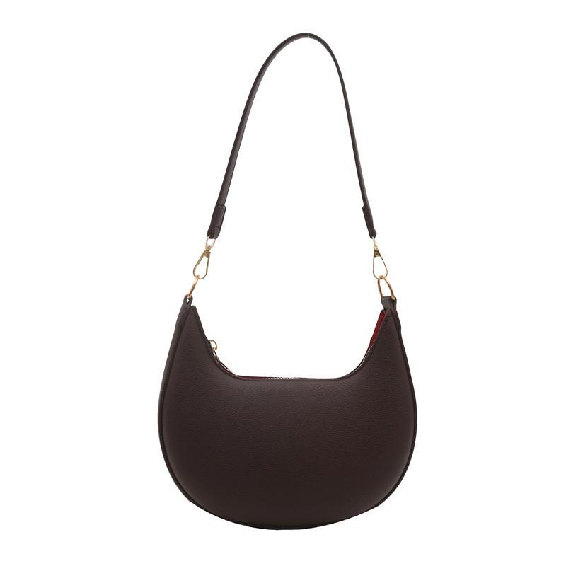 Simple Solid Color Dumpling Shaped Women Casual Shoulder Bag For Daily