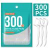 Dental floss stick -1 pack of 300, equipped with 2 dental floss dispensers, cleaning between teeth, and oral care tools