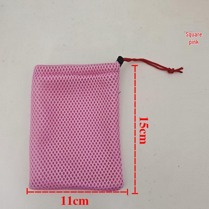 Mesh Drawstring Bag with Spring Buckle - Ideal for Sunglasses, Mobile Phones, and More. Versatile Grid Storage for Everyday Essentials.