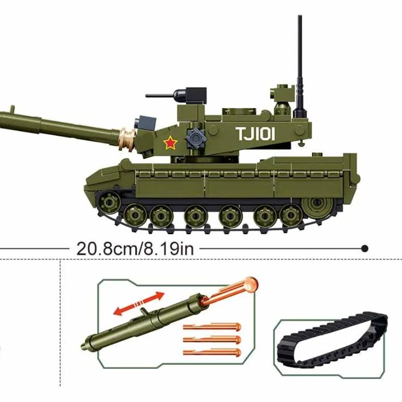 183PCS ZTZ-99A Main Battle Tank Army Building Blocks Sets Educational Toys for Children No Box